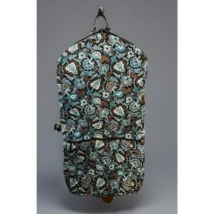 Vera Bradley Java Blue Paisley Floral Hanging Garment Travel Bag RETIRED